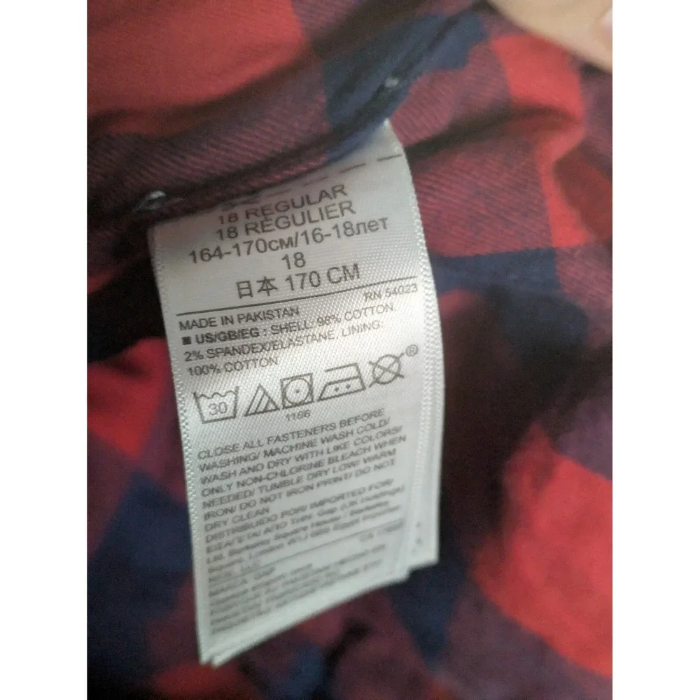 Gap Kids Jeans Kid's 18 Dark Indigo Flannel Lined 1969 Straight Leg Stretch